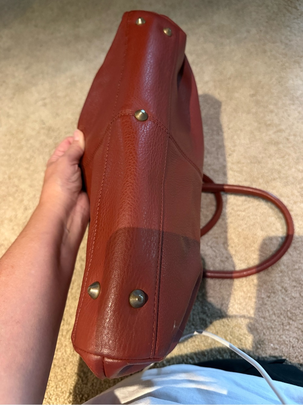 HOBO Vintage Red Leather Shoulder Tote Bag Everyday Handbag - Picture 9 of 9